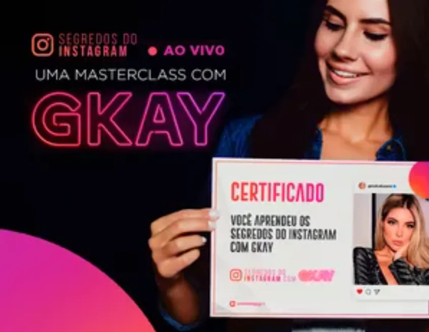 Capa de Baixar Curso Gkay: Segredos do Instagram em Download Rápido