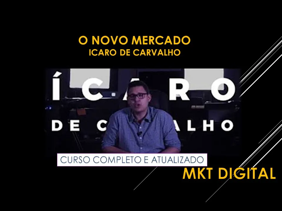Capa de Novo Mercado: Baixar Curso Icaro de Oliveira Completo Agora