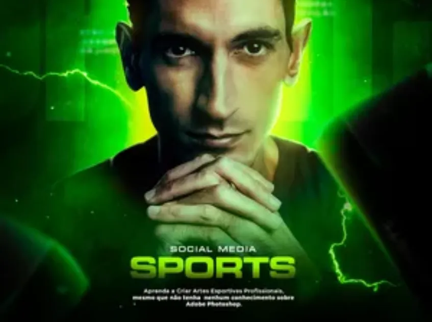 Capa de Social Media Sports: Baixar Curso Design Gráfico Photoshop Completo