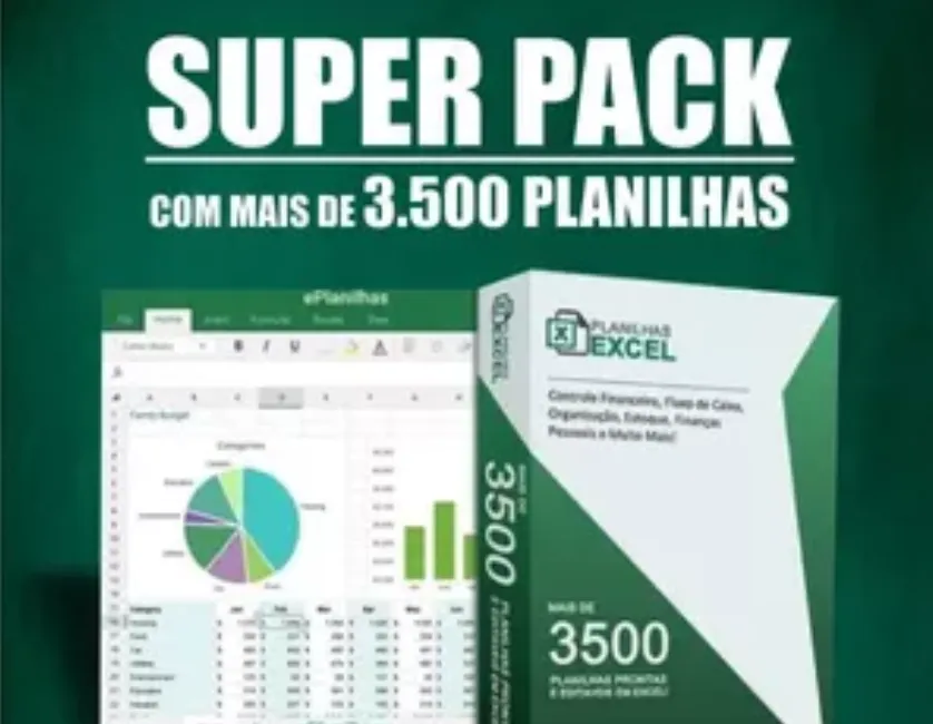 Capa de Baixe o Super Pack c/ 3500+ Planilhas Editáveis – O Rei das Planilhas