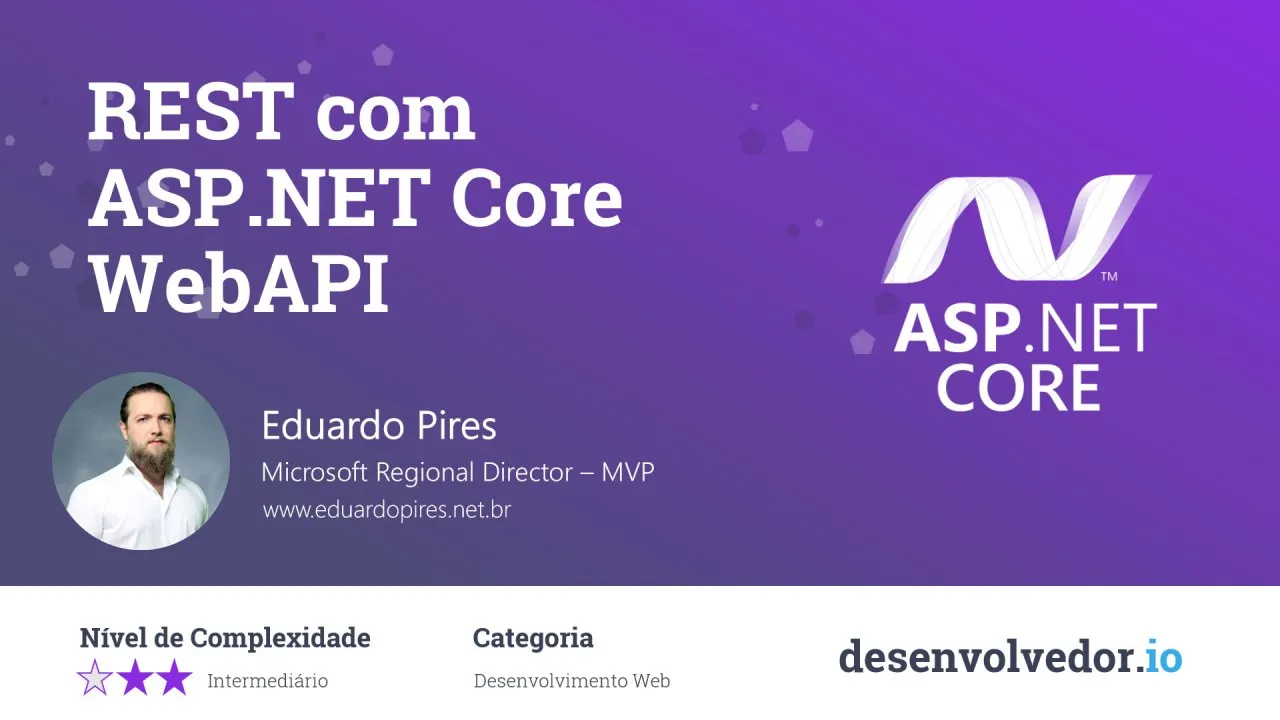 Capa de Baixar REST com ASP.NET Core WebAPI: Curso Completo 2022