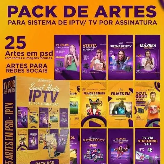 Capa de Baixar PACK ARTES EDITÁVEIS IPTV: Design Profissional