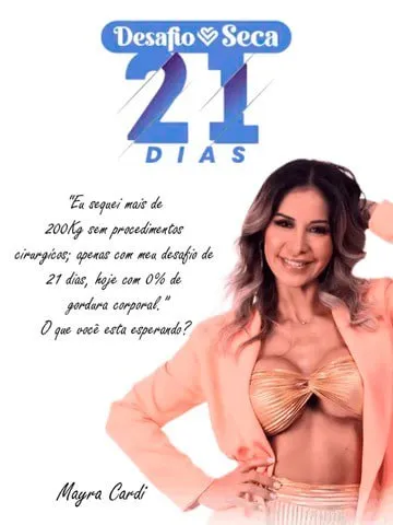 Capa de Desafio Seca 21 Dias Mayra Cardi: Baixar Curso Completo